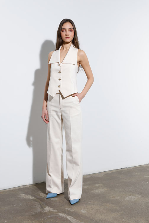 Strukirani prsluk sa otvorenim leđima Tiffany Production